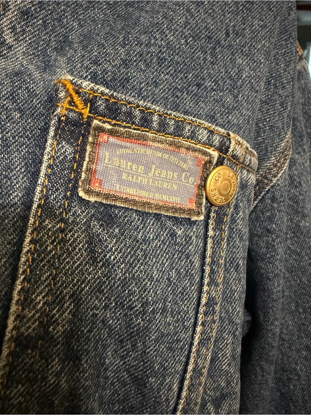 Vintage 90s Lauren Jeans Co. Ralph Lauren denim chore barn jacket - Picture 5 of 11